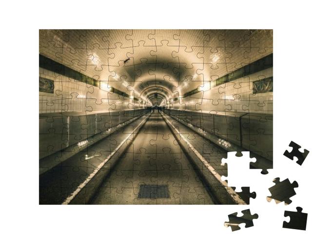Historic Elbtunnel in Hamburg... Jigsaw Puzzle with 100 pieces