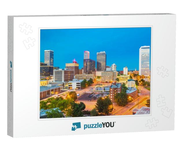 Tulsa, Oklahoma, USA Downtown City Skyline At Twilight... Jigsaw Puzzle