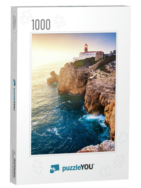 Lighthouse on Cape St. Vincent At Sunset in Algarve, Port... Jigsaw Puzzle with 1000 pieces