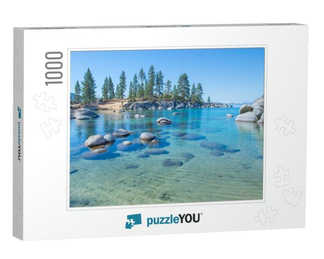Beautiful Blue Clear Water on the Shore of the Lake Tahoe... Jigsaw Puzzle with 1000 pieces