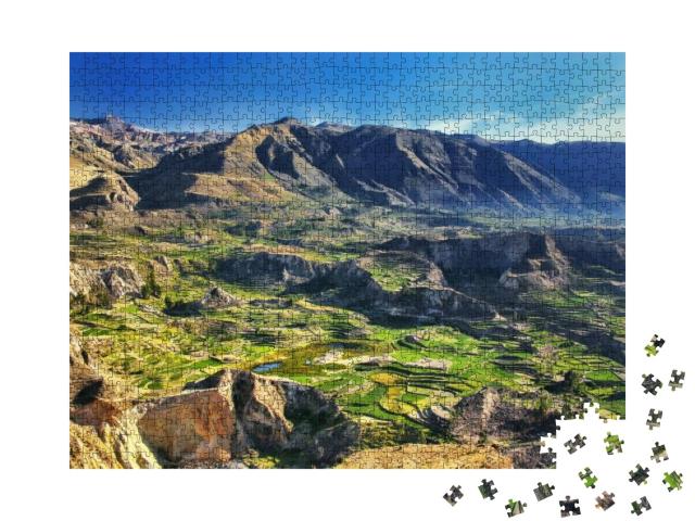 Stepped Terraces in Colca Canyon in Peru. It is One of th... Jigsaw Puzzle with 1000 pieces