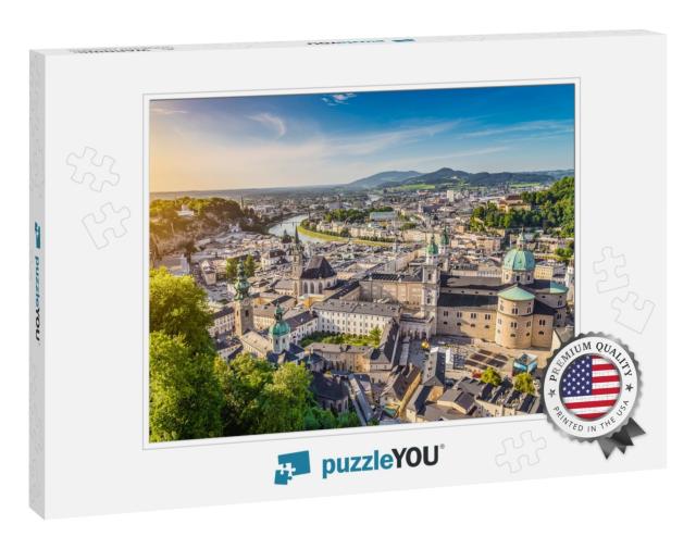 Aerial View of the Historic City of Salzburg At Sunset, S... Jigsaw Puzzle