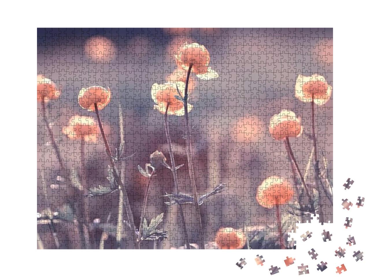 Vintage Background Little Flowers, Nature Beautiful, Toni... Jigsaw Puzzle with 1000 pieces