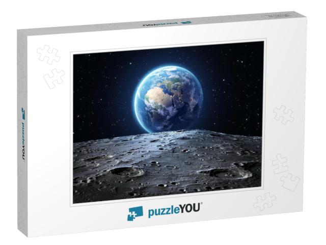 Blue Earth Seen from the Moon Surface Elements of This Im... Jigsaw Puzzle