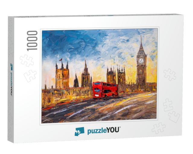 Oil Painting - City View of London... Jigsaw Puzzle with 1000 pieces