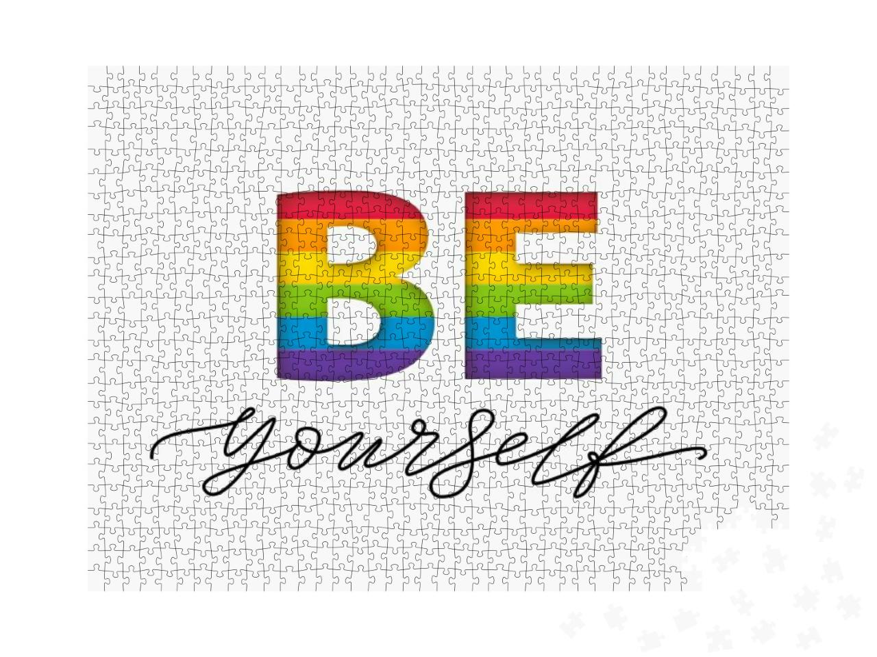 Be Yourself Quote. Lgbt Rainbow Pride Flag. Paper... Jigsaw Puzzle with 1000 pieces