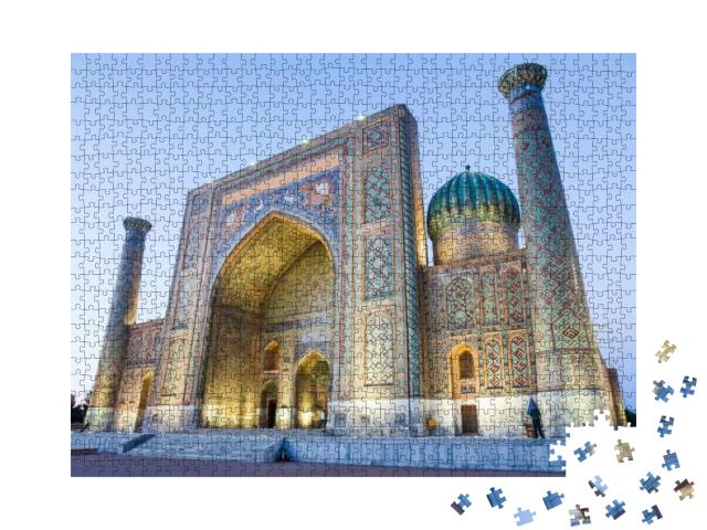 Color Image of the Registan Palace in Samarkand, Uzbekist... Jigsaw Puzzle with 1000 pieces