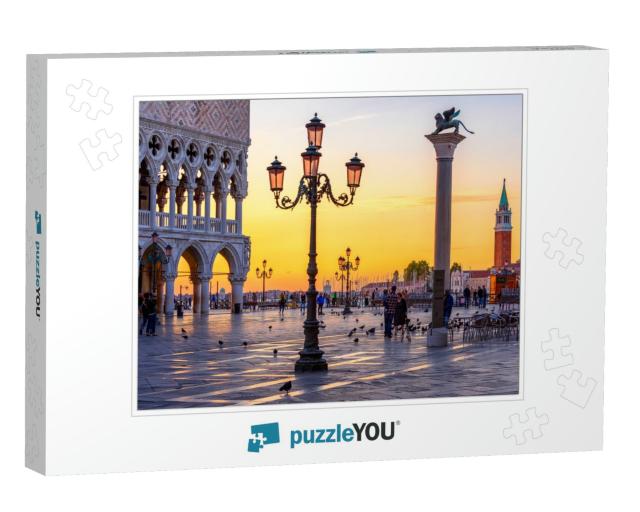 Night View of Piazza San Marco, Doges Palace Palazzo Duca... Jigsaw Puzzle