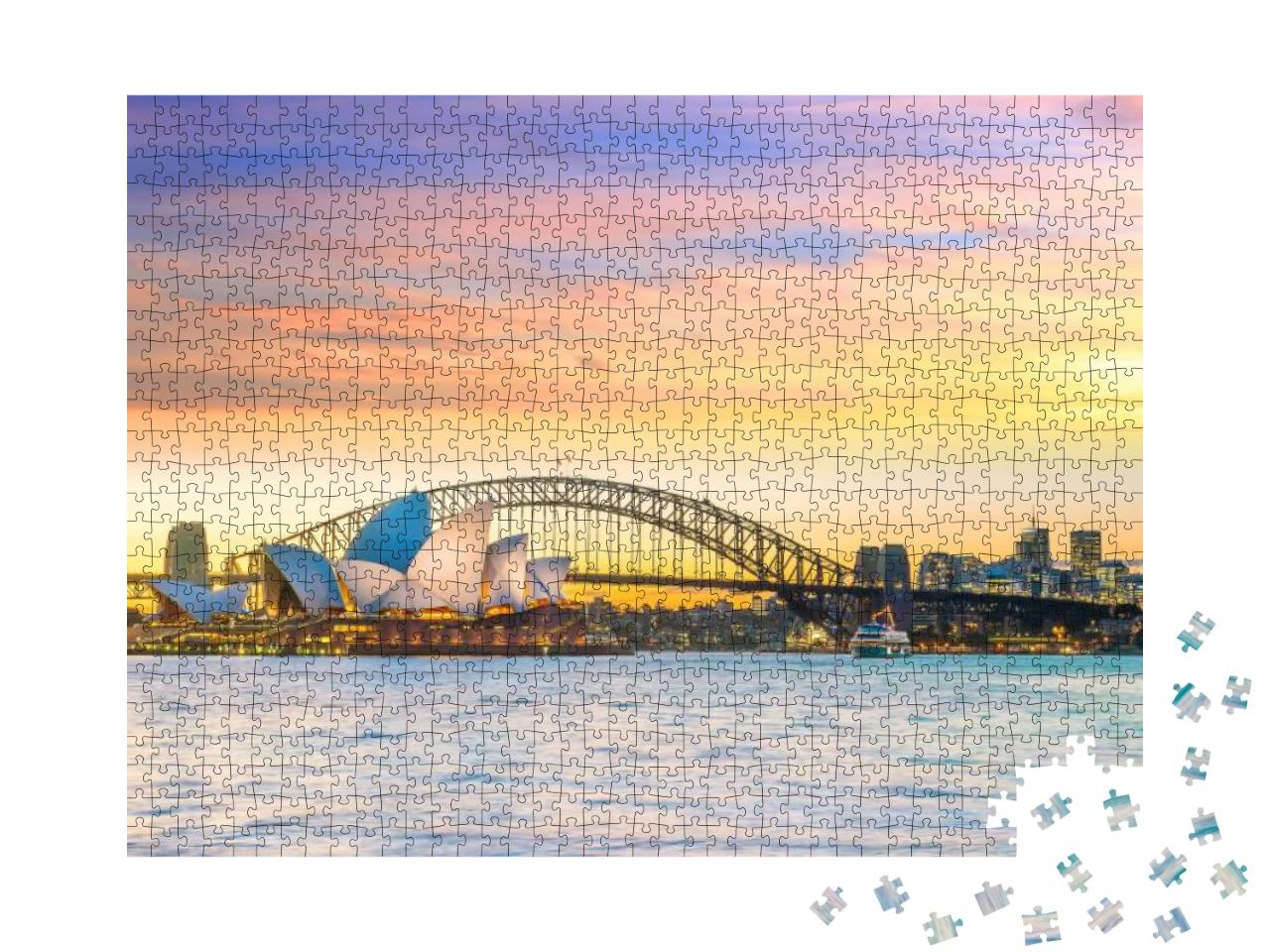 Downtown Sydney Skyline in Australia At Twilight... Jigsaw Puzzle with 1000 pieces