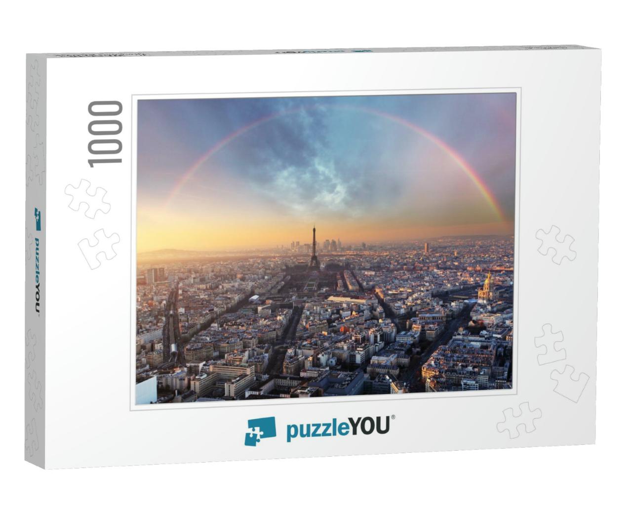 Paris with Rainbow - Skyline... Jigsaw Puzzle with 1000 pieces