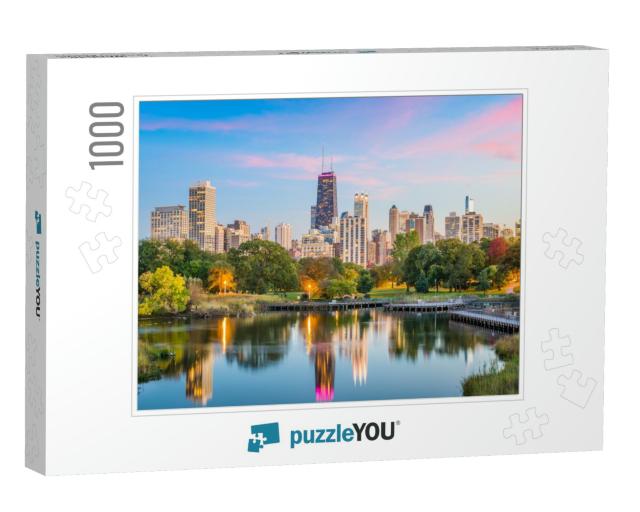 Chicago, Illinois, USA Downtown Skyline from Lincoln Park... Jigsaw Puzzle with 1000 pieces