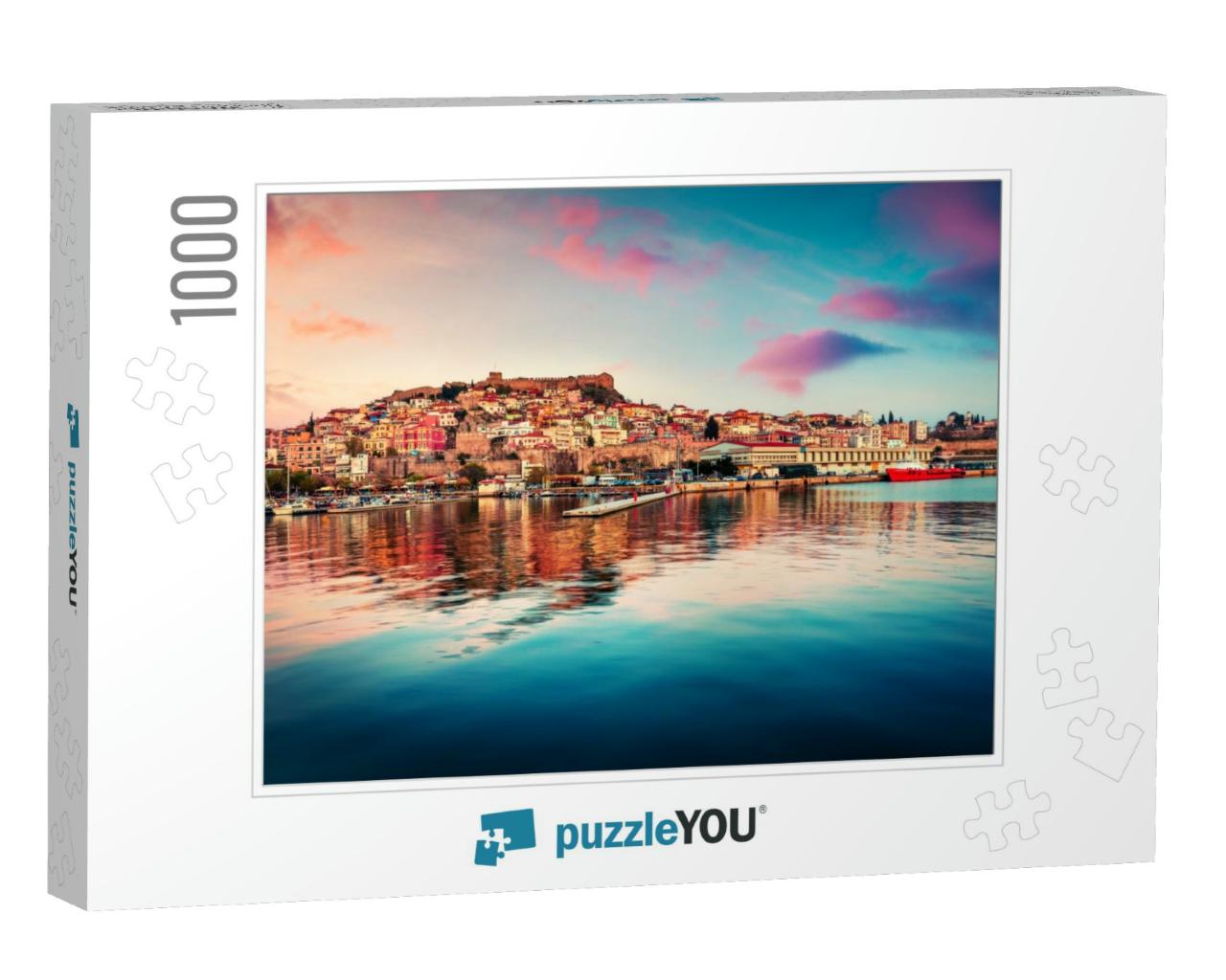 Fantastic Spring Seascape on Aegean Sea. Colorful Evening... Jigsaw Puzzle with 1000 pieces
