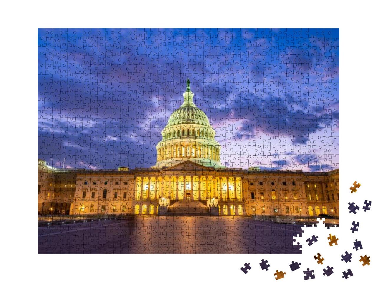 The United States Capitol At Night, Often Called the Capi... Jigsaw Puzzle with 1000 pieces