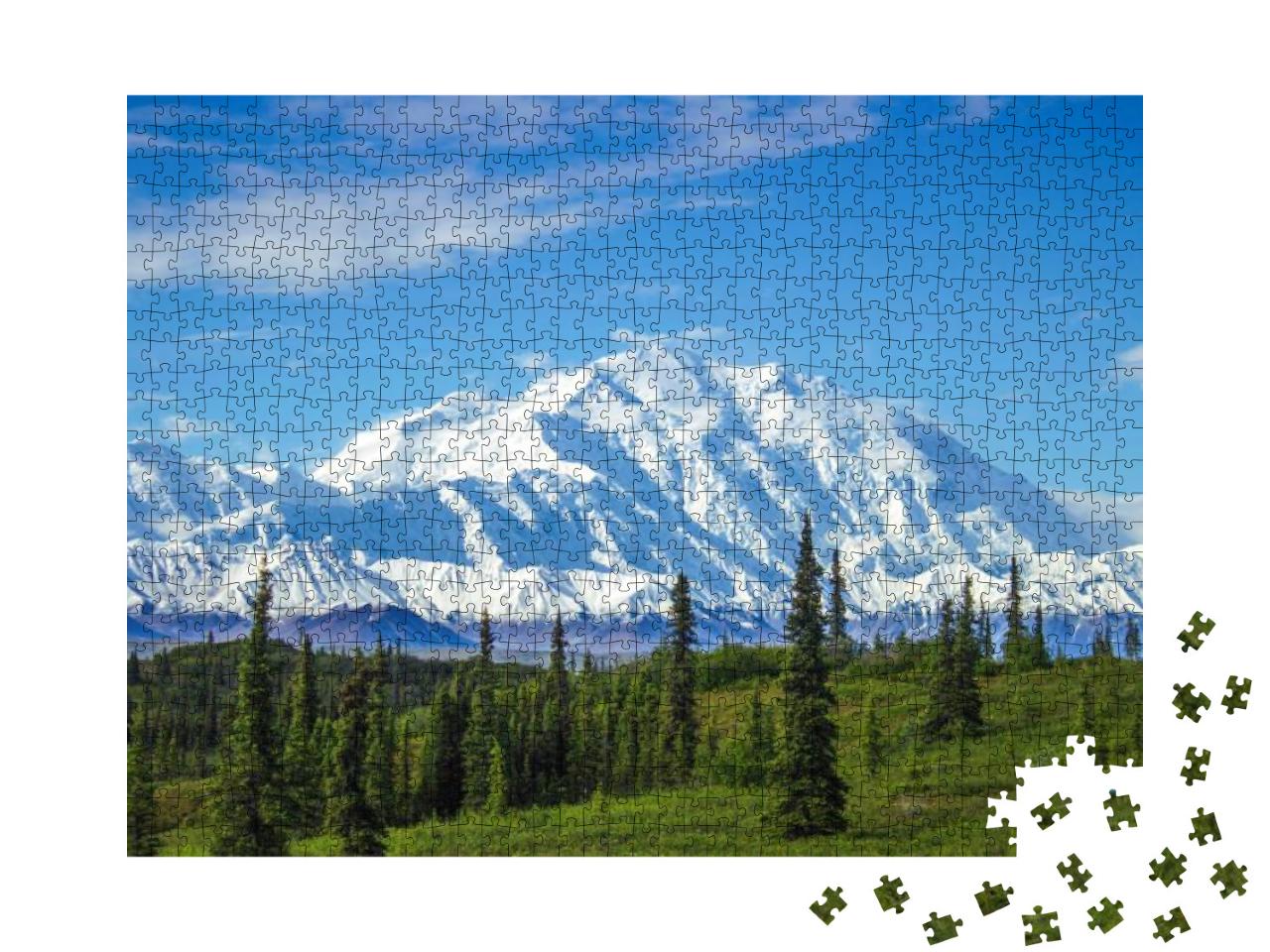 Early Morning View of Mount Denali, the Tallest Peak in C... Jigsaw Puzzle with 1000 pieces