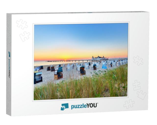 Morning Time At Baltic Sea Beach & Sight Ahlbeck Pier in... Jigsaw Puzzle