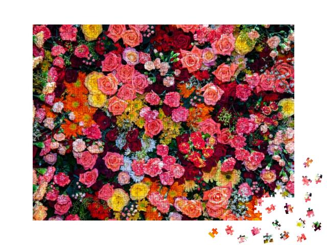 Beautiful Flowers Texture Nature Colorful Background... Jigsaw Puzzle with 1000 pieces