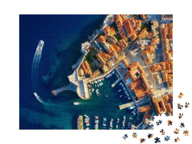 Dudrovnik, Croatia. Aerial View on the Old Town. Vacation... Jigsaw Puzzle with 1000 pieces