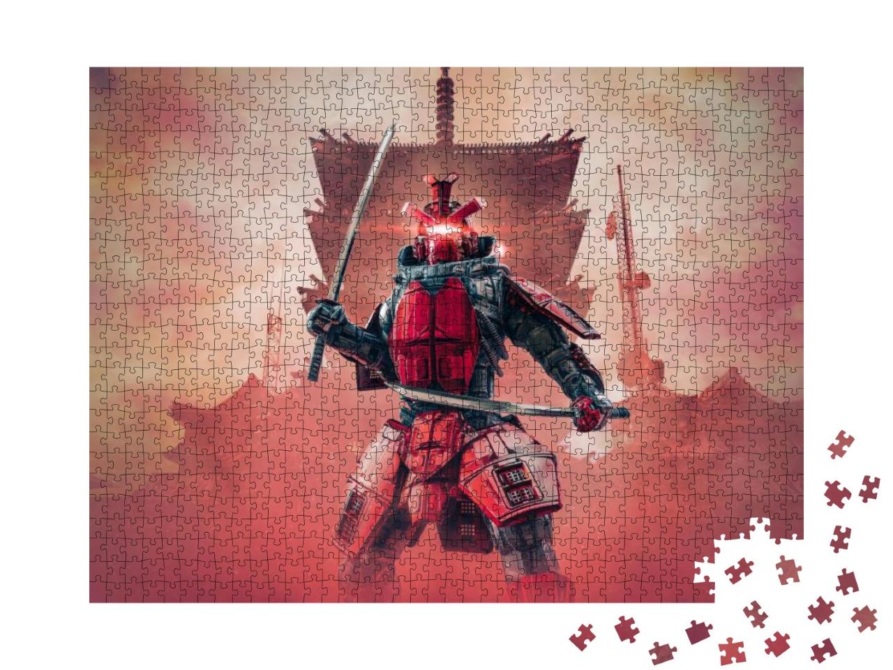 Cyborg Samurai Warrior - 3D Illustration of Science Ficti... Jigsaw Puzzle with 1000 pieces
