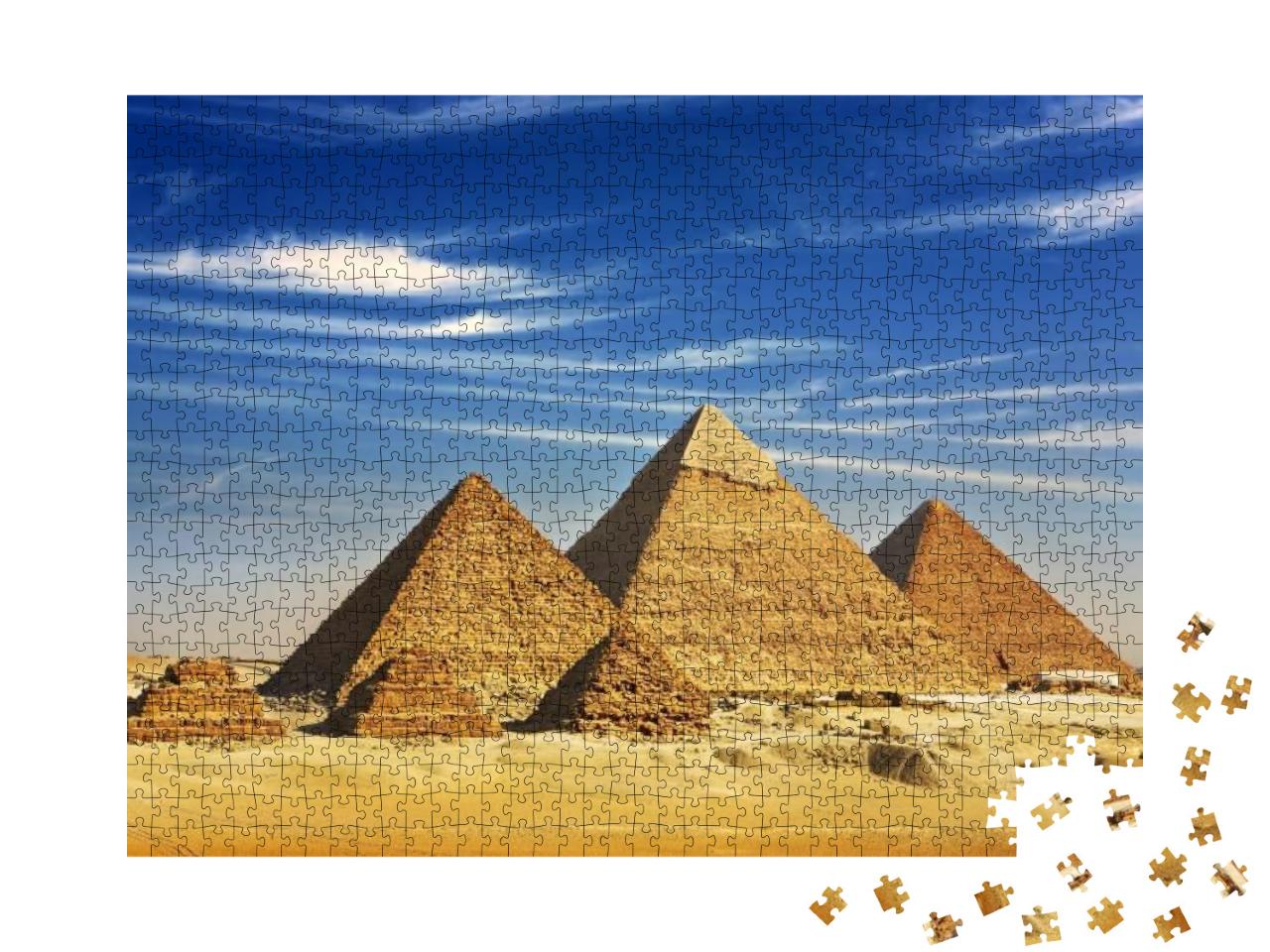 Egypt. Cairo - Giza. General View of Pyramids from the Gi... Jigsaw Puzzle with 1000 pieces