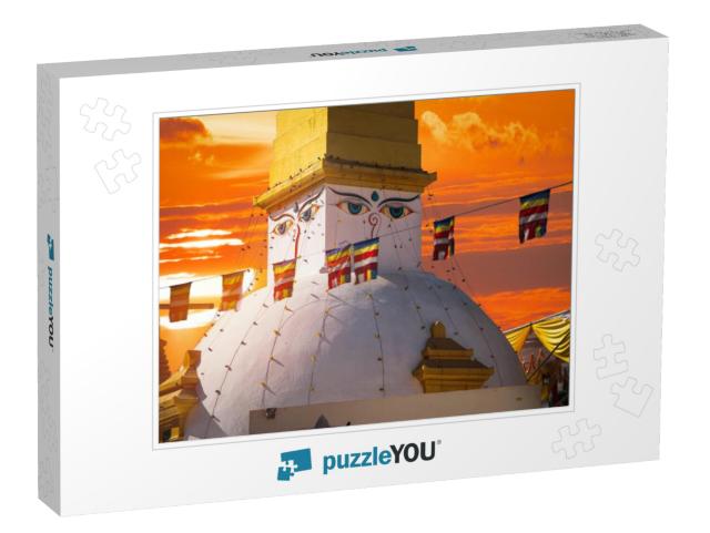 Evening View of Bodhnath Stupa. Kathmandu. Nepal... Jigsaw Puzzle