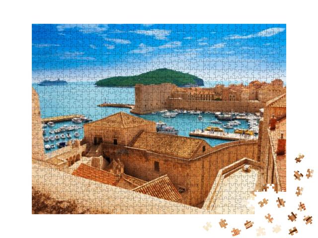 Port of Dubrovnik from the Old City Walls... Jigsaw Puzzle with 1000 pieces