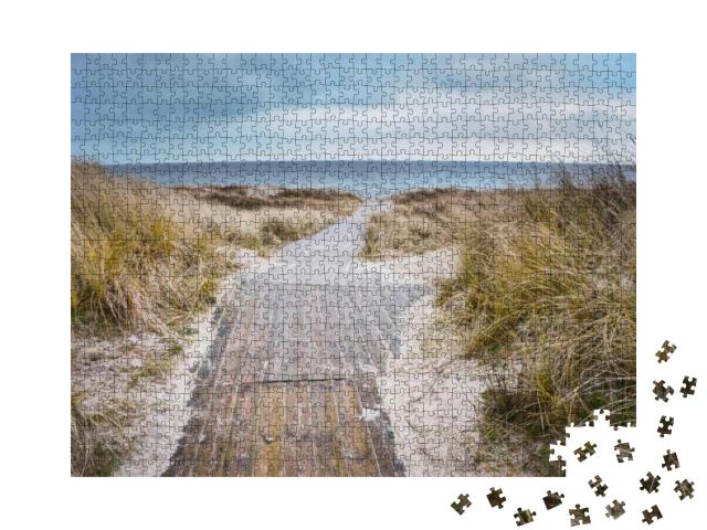 Beach of Baltic Sea in Cold Days. Original Wallpaper with... Jigsaw Puzzle with 1000 pieces