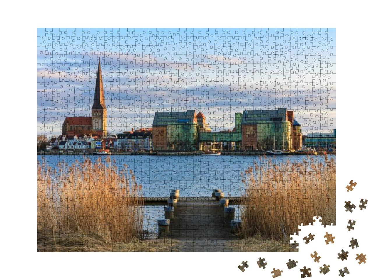 View Over the River Warnow to Rostock, Germany... Jigsaw Puzzle with 1000 pieces