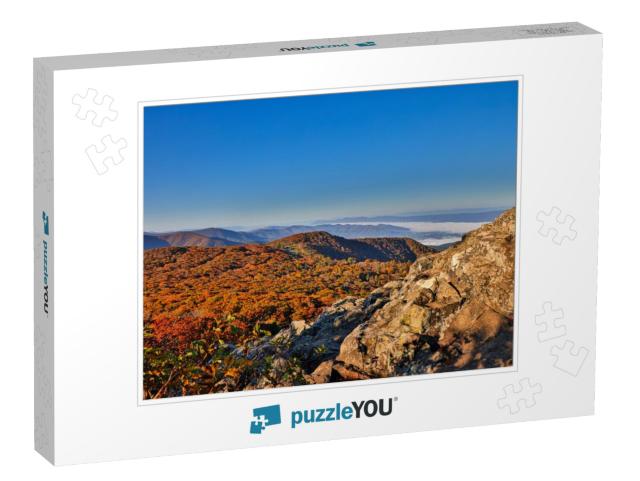 Usa, Virginia, Shenandoah National Park, Fall Color in th... Jigsaw Puzzle