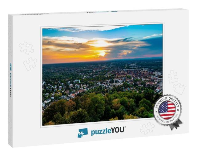Stormy Weather Over Karlsruhe, Photographed from Turmberg... Jigsaw Puzzle