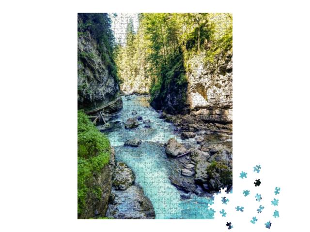 Breitachklamm is a Very Popular Canyon in Bayaria, German... Jigsaw Puzzle with 1000 pieces