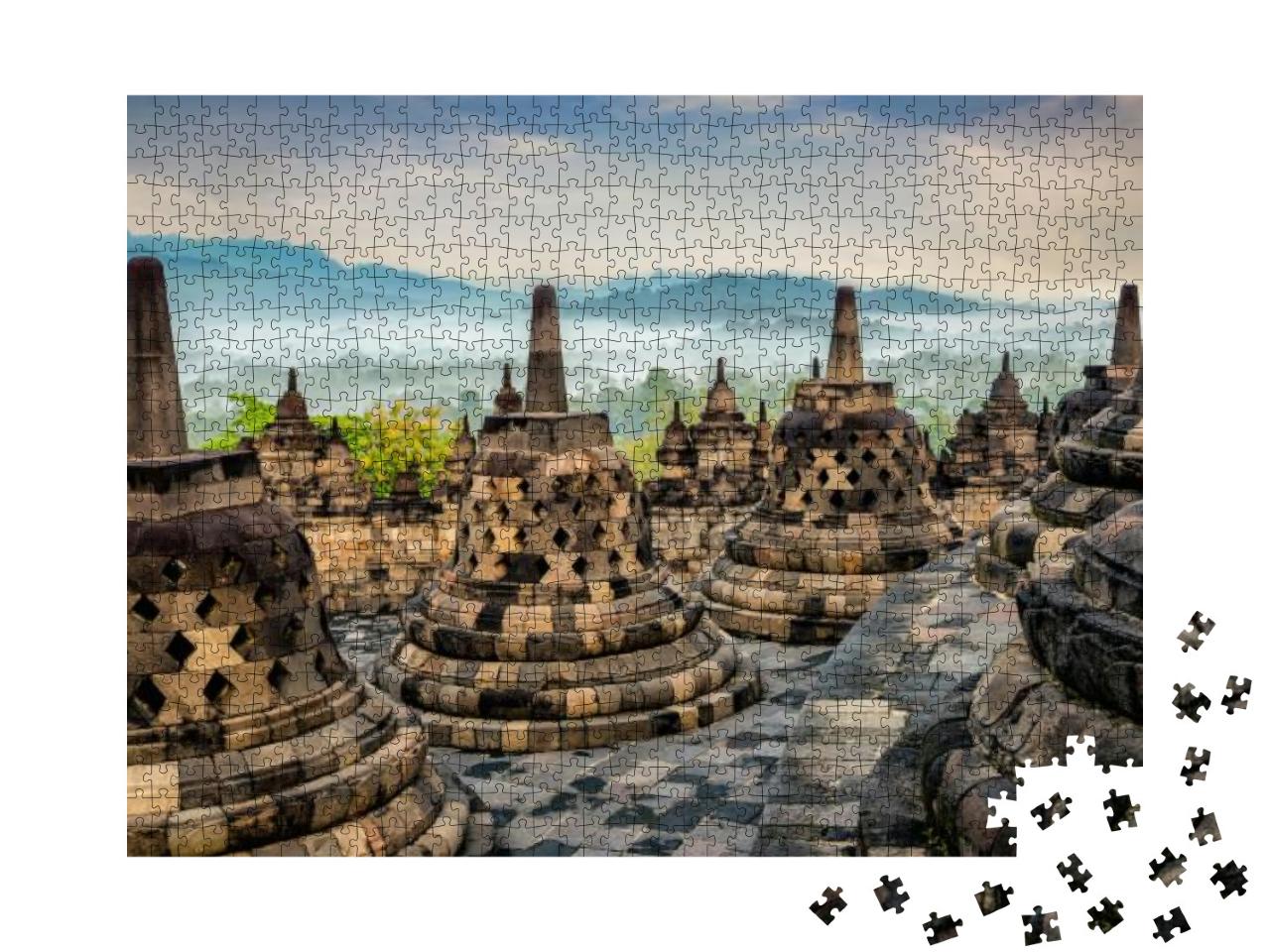 Buddhist Temple At Central Java Indonesia Its Name Borobu... Jigsaw Puzzle with 1000 pieces