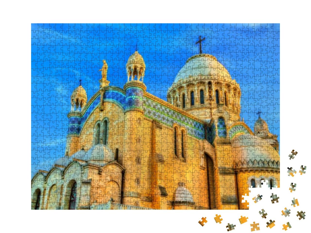 The Our Lady of Africa Basilica in Algiers, Algeria... Jigsaw Puzzle with 1000 pieces