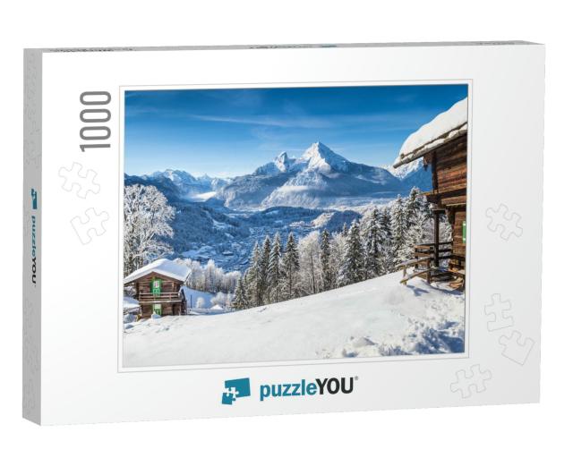 Panoramic View of Beautiful White Winter Wonderland Mount... Jigsaw Puzzle with 1000 pieces