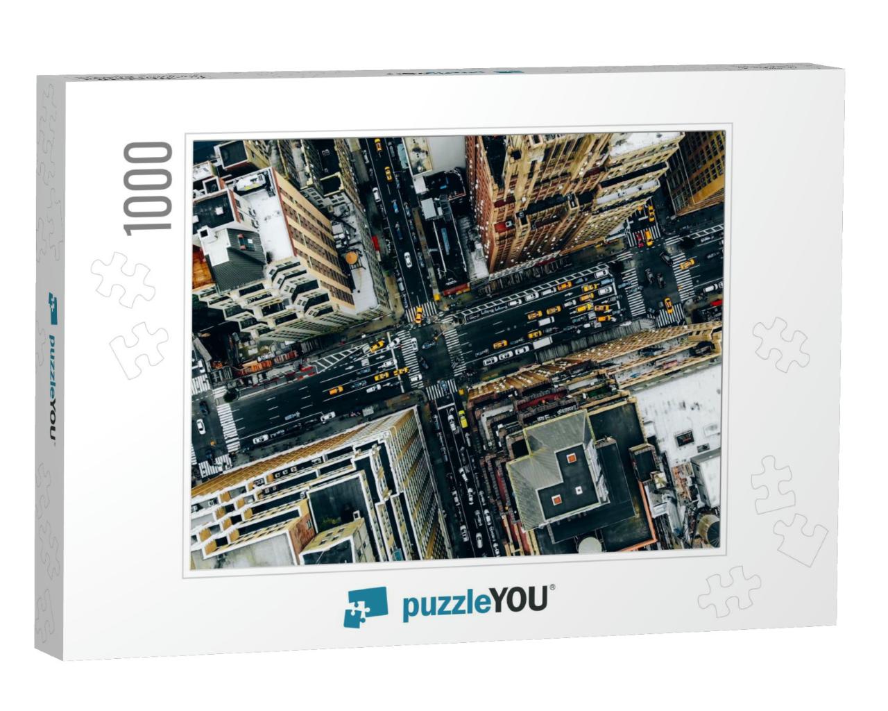 Aerial View of New York Downtown Building Roofs. Birds Ey... Jigsaw Puzzle with 1000 pieces