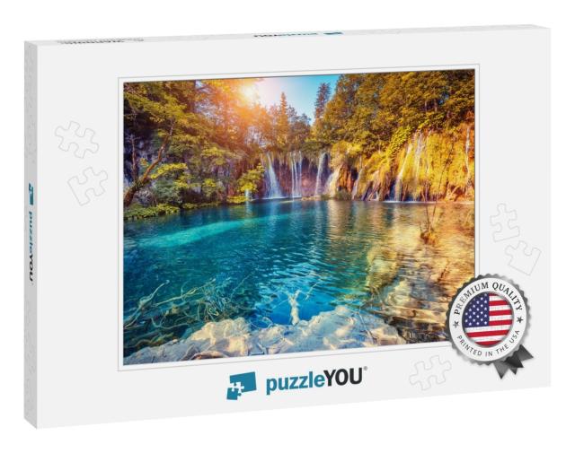 Majestic View on Turquoise Water & Sunny Beams in the Pli... Jigsaw Puzzle