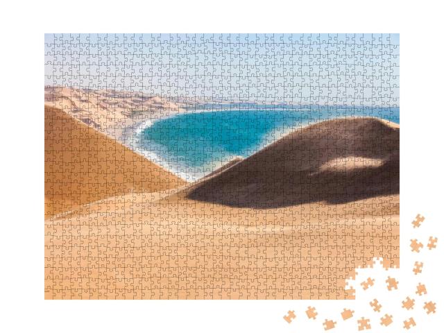 The Namib Desert Along Side the Atlantic Ocean, Southern... Jigsaw Puzzle with 1000 pieces