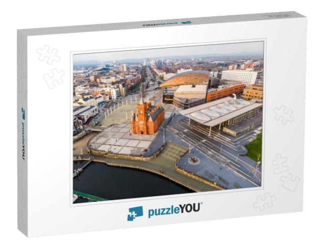 The Pierhead in Cardiff Down in the Bay from a Drone with... Jigsaw Puzzle