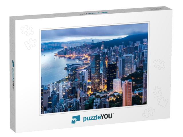 Hong Kong City View from the Peak At Twilight... Jigsaw Puzzle