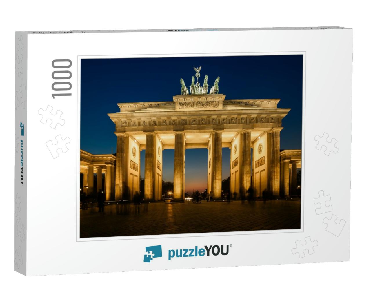 The Floodlit Brandenburg Gate in Berlin with a Few Fleeti... Jigsaw Puzzle with 1000 pieces