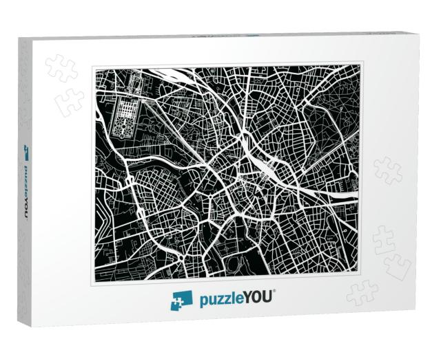 Urban Vector City Map of Hanover, Germany... Jigsaw Puzzle