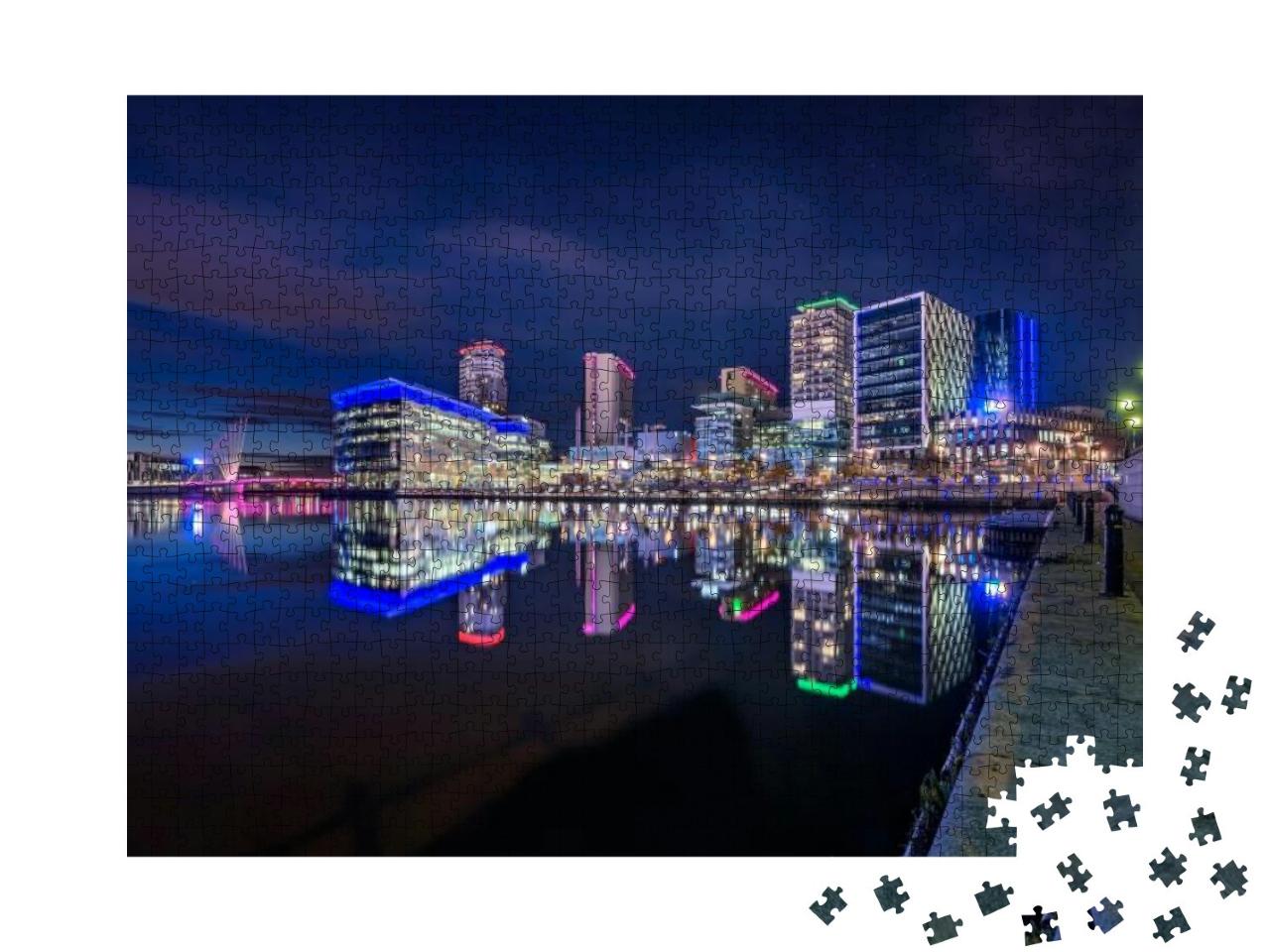 Media City UK is on the Banks of the Manchester Ship Cana... Jigsaw Puzzle with 1000 pieces