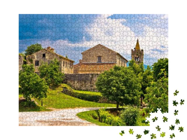 Town of Hum Old Stone Architecture View, Istria, Croatia... Jigsaw Puzzle with 1000 pieces