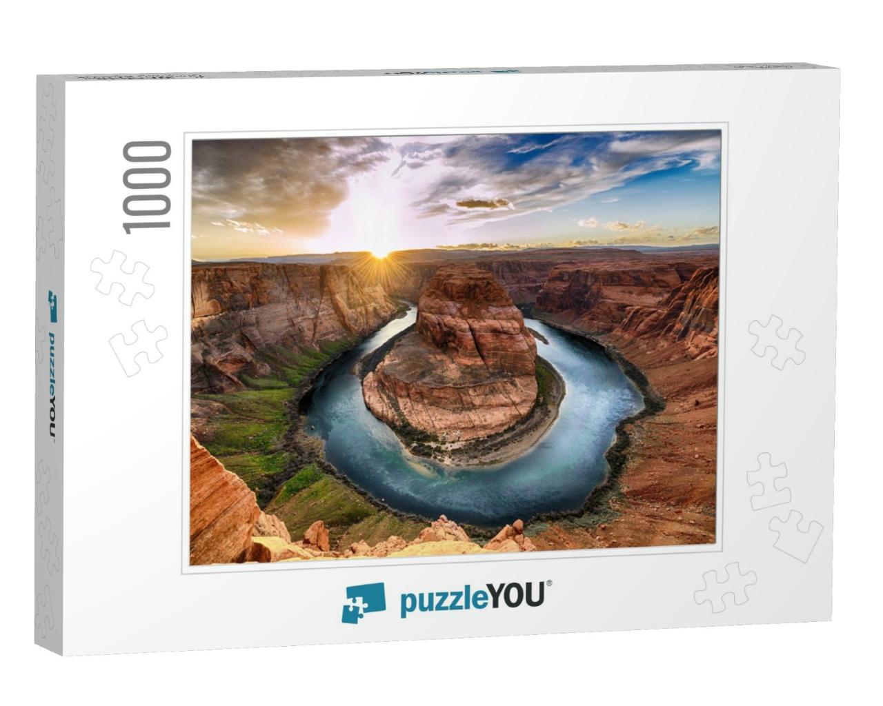 Sunset Moment At Horseshoe Bend Grand Canyon National Par... Jigsaw Puzzle with 1000 pieces
