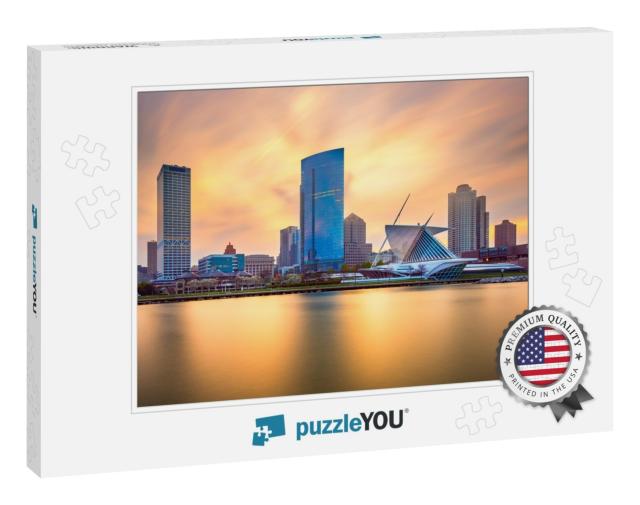 Milwaukee, Wisconsin, USA Downtown City Skyline on Lake Mi... Jigsaw Puzzle