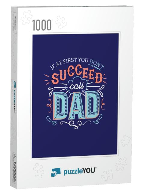 Fathers Day Graphic Typographic Card... Jigsaw Puzzle with 1000 pieces