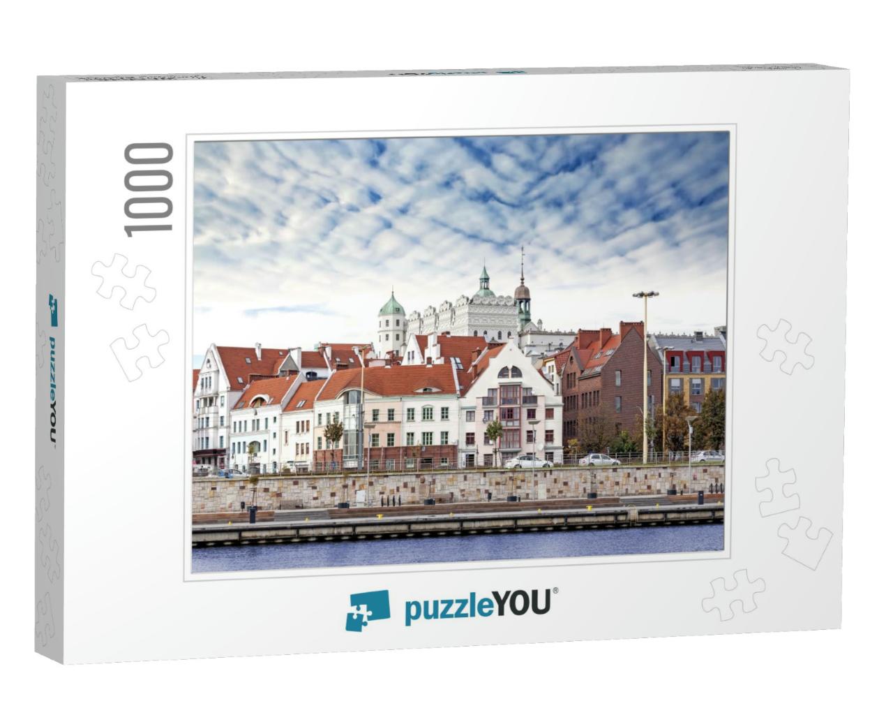 Szczecin Stettin City Old Town, Riverside View, Poland... Jigsaw Puzzle with 1000 pieces