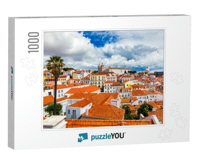 Lisbon, Portugal City Skyline Over the Alfama District. S... Jigsaw Puzzle with 1000 pieces