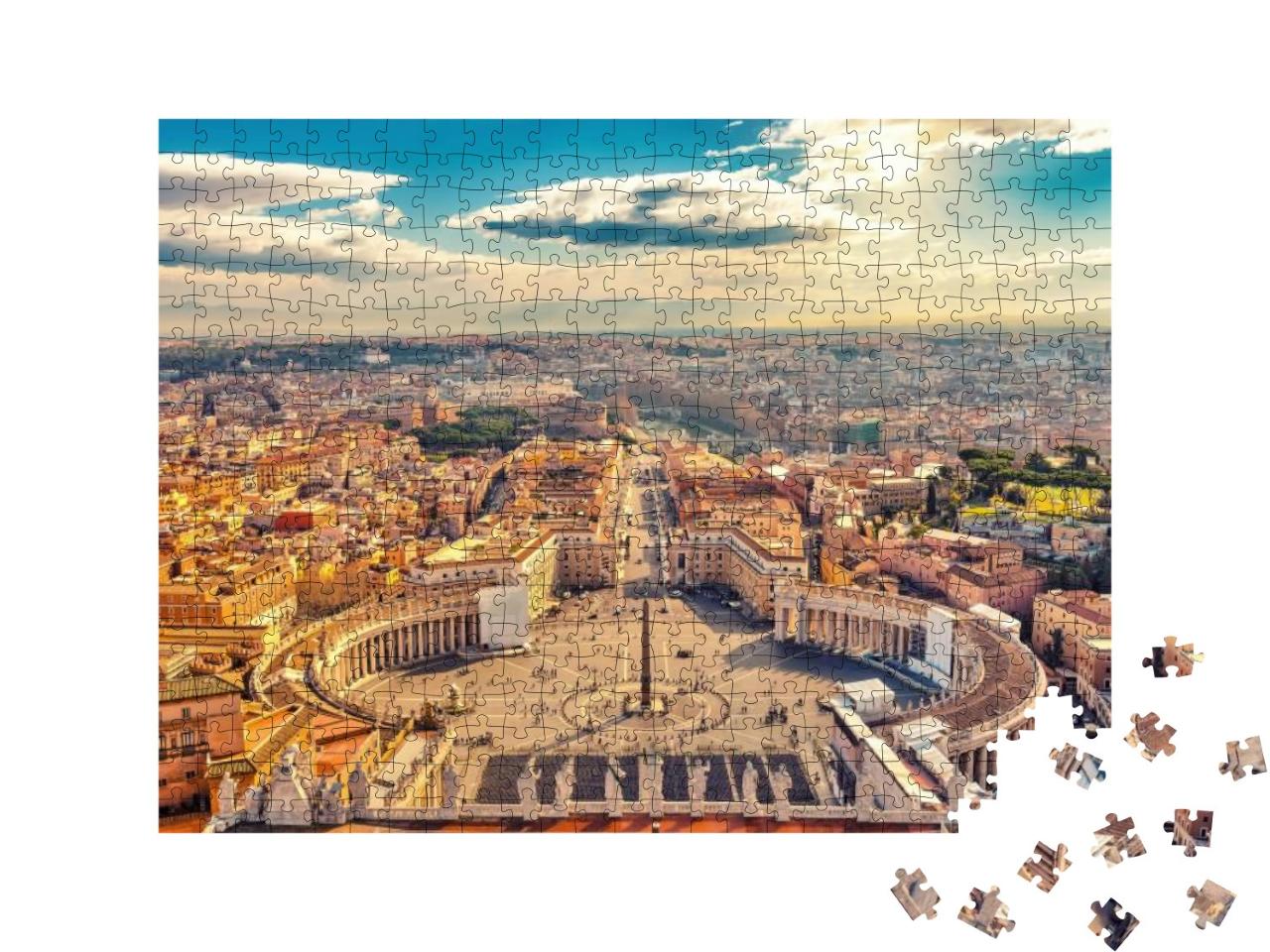 Saint Peters Square in Vatican & Aerial View of Rome... Jigsaw Puzzle with 500 pieces