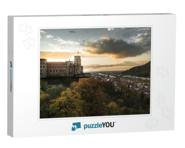The Beautiful Castle & Old Town of Heidelberg During Fall... Jigsaw Puzzle
