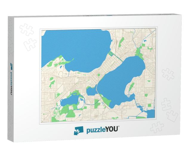 Madison Wisconsin Printable Map Excerpt. This Vector Stre... Jigsaw Puzzle